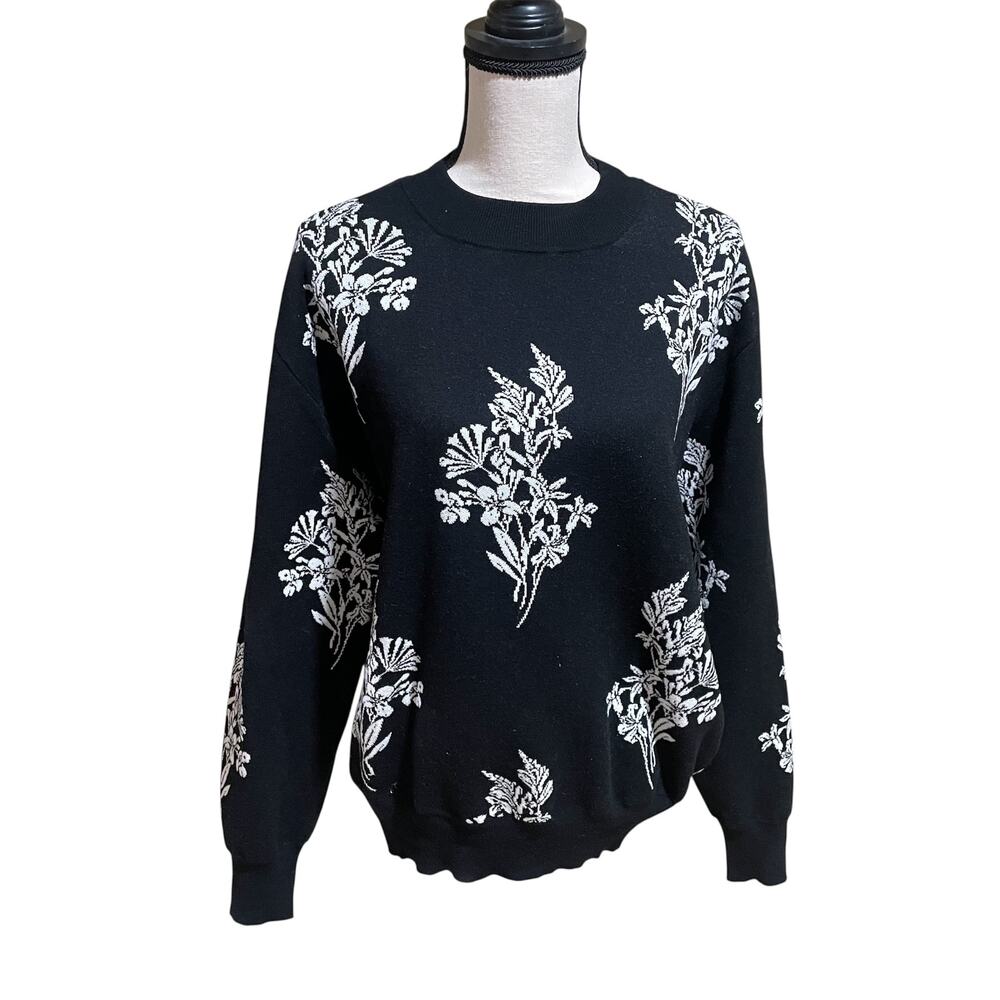 twinset floral intarsia knit sweater